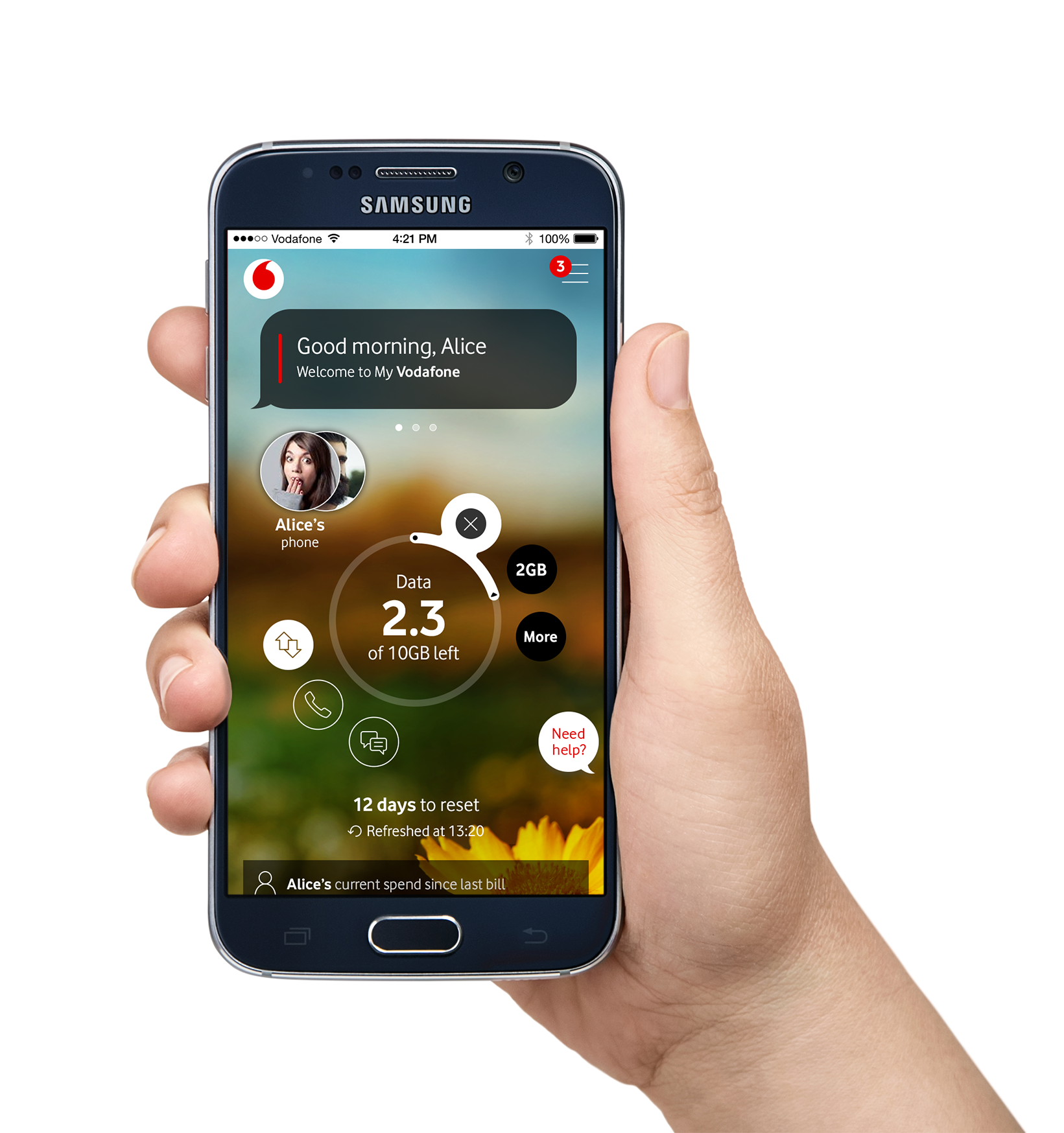 Home dashboard, data and usage